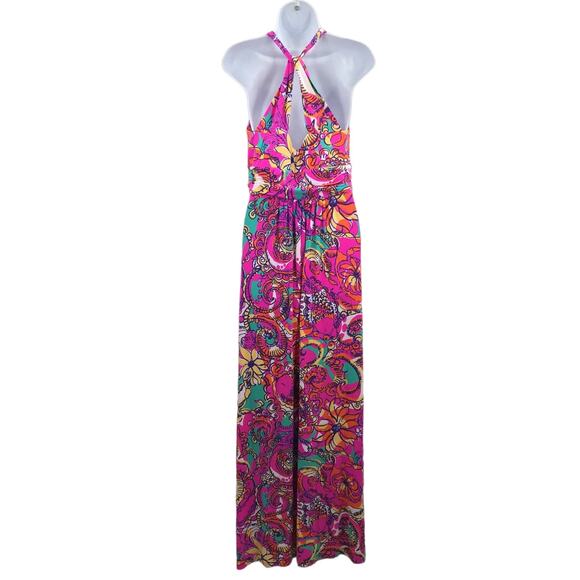 Lilly Pulitzer Parrish Halter Maxi Dress Racerback Floral Pink Size Large NWT - Picture 3 of 9